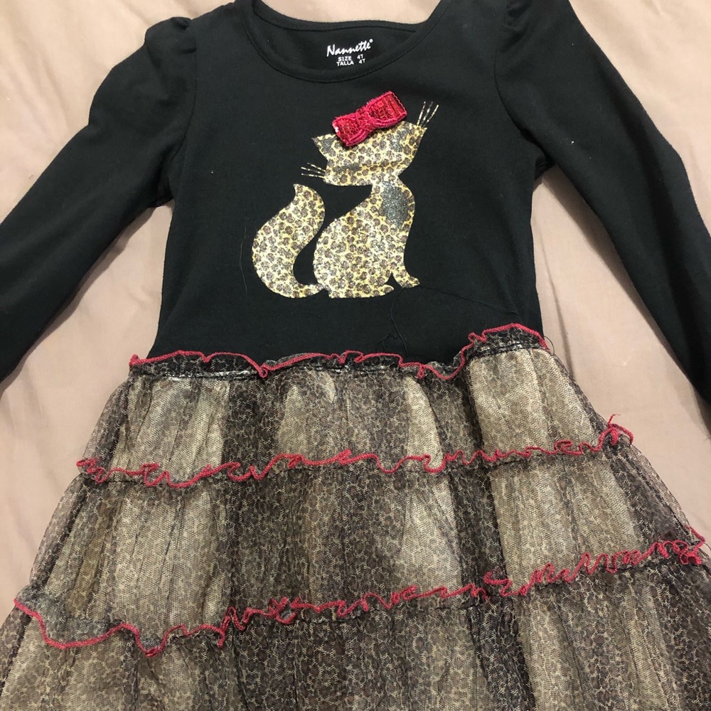 Girls 4T leopard and pink dress